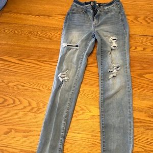 patched ripped jeans